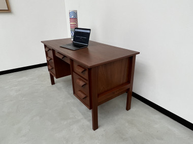 Bureau bi-face scandinave en teck, circa 1970, vue 9