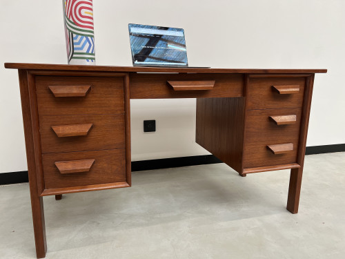 Bureau bi-face scandinave en teck, circa 1970, vue 11