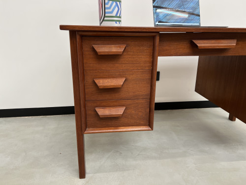 Bureau bi-face scandinave en teck, circa 1970, vue 12