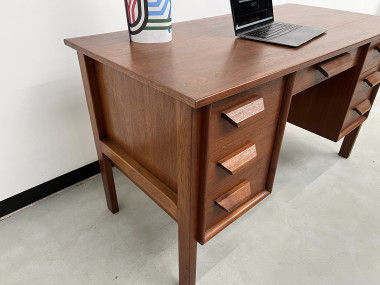 Bureau bi-face scandinave en teck, circa 1970, vue 13