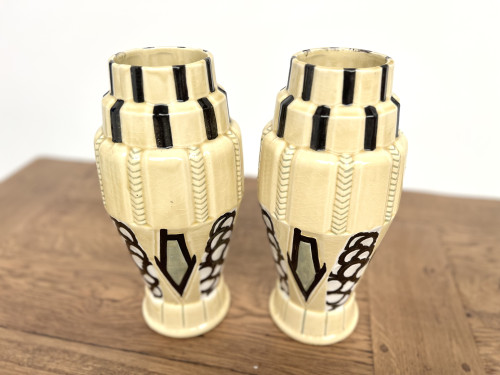 Paire de vases Art Déco signés Orchies – céramique émaillée, France, circa 1930, vue 5