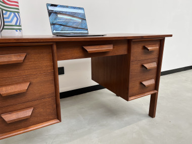Bureau bi-face scandinave en teck, circa 1970, vue 14
