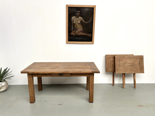 Table en chêne massif à rallonges – France, années 50, vue 5