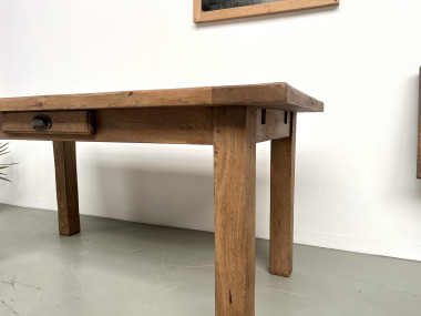 Table en chêne massif à rallonges – France, années 50, vue 9