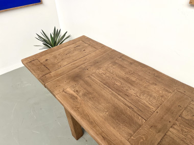 Table en chêne massif à rallonges – France, années 50, vue 20
