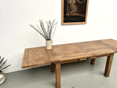 Table en chêne massif à rallonges – France, années 50, vue 22