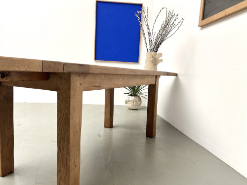 Table en chêne massif à rallonges – France, années 50, vue 26