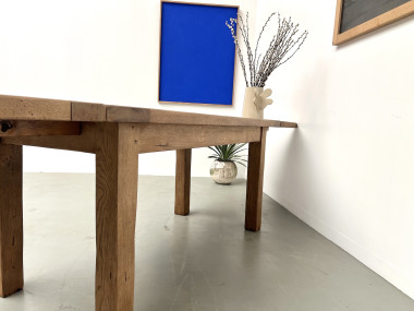 Table en chêne massif à rallonges – France, années 50, vue 26