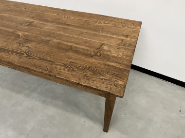 Table de ferme ancienne aux pieds fuseaux, XIXème siècle, vue 6