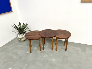 Ensemble de 3 tables basses demi-lune, Danemark, années 60, vue 4
