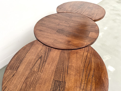 Ensemble de 3 tables basses demi-lune, Danemark, années 60, vue 9