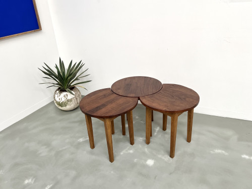 Ensemble de 3 tables basses demi-lune, Danemark, années 60, vue 10