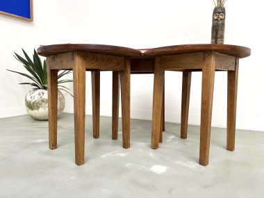 Ensemble de 3 tables basses demi-lune, Danemark, années 60, vue 14