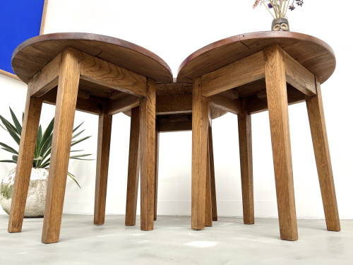 Ensemble de 3 tables basses demi-lune, Danemark, années 60, vue 15