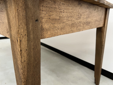 Table de ferme ancienne aux pieds fuseaux, XIXème siècle, vue 12