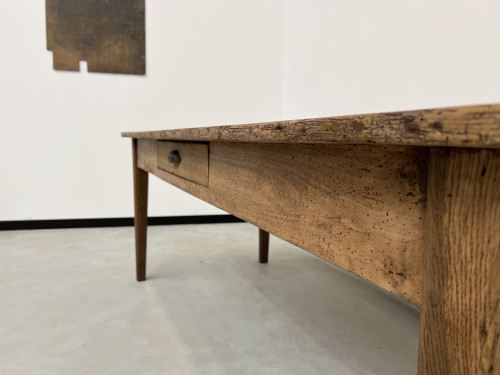 Table de ferme ancienne aux pieds fuseaux, XIXème siècle, vue 13