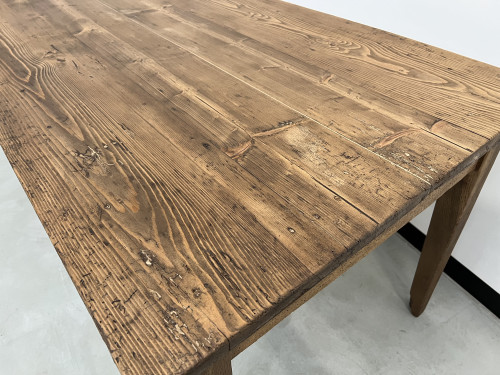 Table de ferme ancienne aux pieds fuseaux, XIXème siècle, vue 14