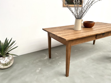 Table de ferme des années 50, chêne et pin., vue 11