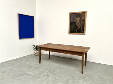 Table de ferme des années 50, chêne et pin., vue 12