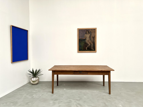 Table de ferme des années 50, chêne et pin., vue 13
