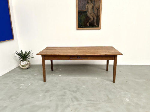 Table de ferme des années 50, chêne et pin., vue 14