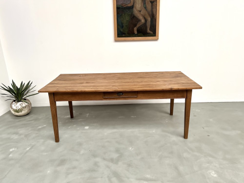 Table de ferme des années 50, chêne et pin., vue 15