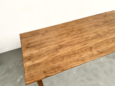 Table de ferme des années 50, chêne et pin., vue 17