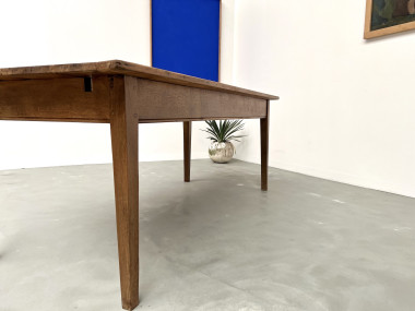 Table de ferme des années 50, chêne et pin., vue 22