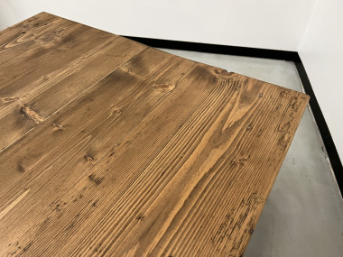 Table de ferme ancienne aux pieds fuseaux, XIXème siècle, vue 19