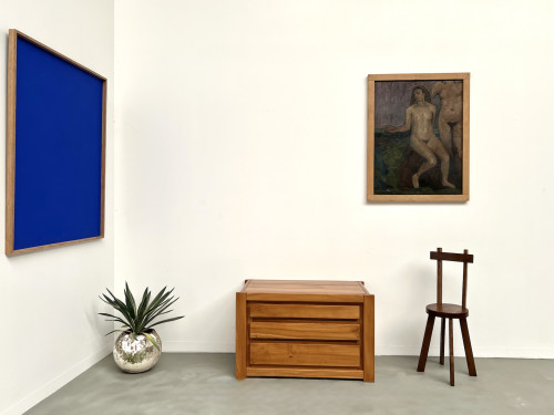 Commode en orme massif, Maison Regain, Circa 1970