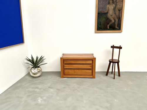 Commode en orme massif, Maison Regain, Circa 1970, vue 2