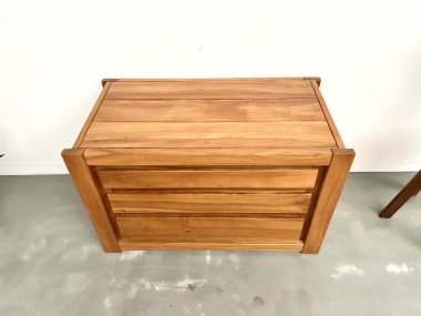 Commode en orme massif, Maison Regain, Circa 1970, vue 4