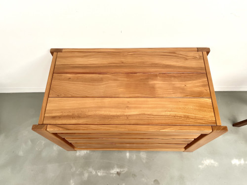 Commode en orme massif, Maison Regain, Circa 1970, vue 5
