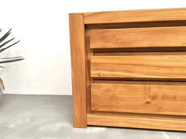 Commode en orme massif, Maison Regain, Circa 1970, vue 6