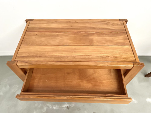 Commode en orme massif, Maison Regain, Circa 1970, vue 10
