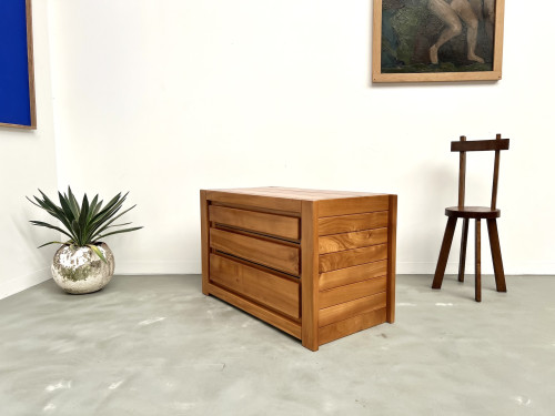 Commode en orme massif, Maison Regain, Circa 1970, vue 15