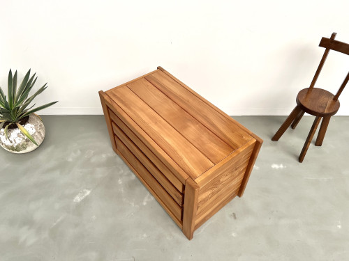 Commode en orme massif, Maison Regain, Circa 1970, vue 16