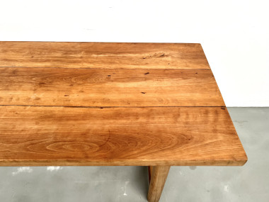 Grande table de ferme brutaliste en hêtre, vue 7