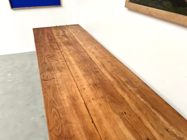 Grande table de ferme brutaliste en hêtre, vue 9