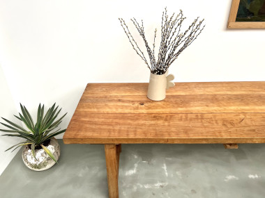Grande table de ferme brutaliste en hêtre, vue 16
