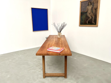 Grande table de ferme brutaliste en hêtre, vue 23