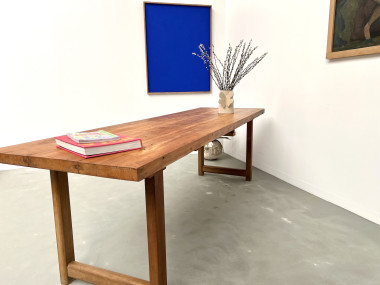 Grande table de ferme brutaliste en hêtre, vue 26