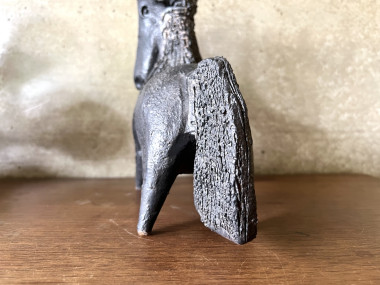 Sculpture en céramique émaillée noire signée Pouchain – Circa 1960, vue 14