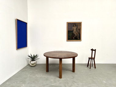 Table ronde en chêne massif – Pièce unique, circa 1900, vue 2