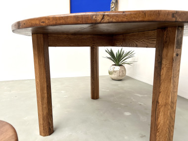 Table ronde en chêne massif – Pièce unique, circa 1900, vue 15