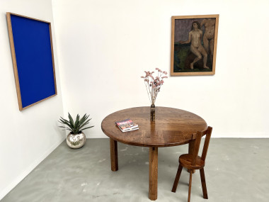 Table ronde en chêne massif – Pièce unique, circa 1900, vue 21