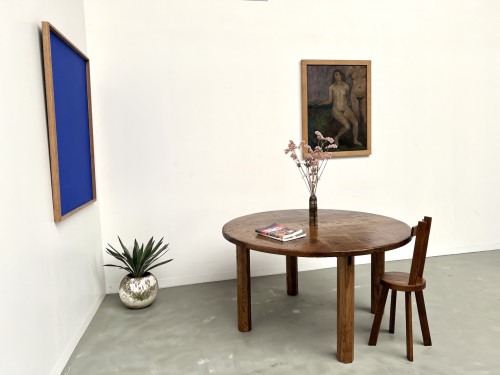 Table ronde en chêne massif – Pièce unique, circa 1900, vue 22