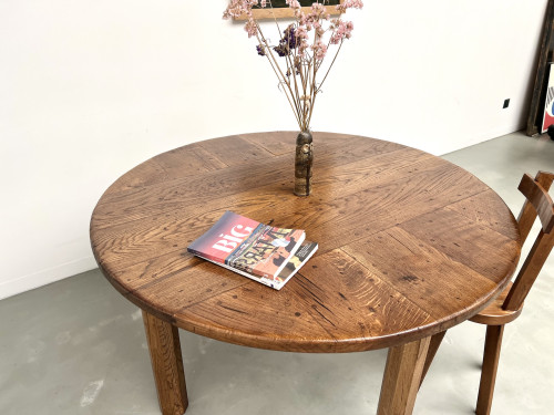 Table ronde en chêne massif – Pièce unique, circa 1900, vue 25