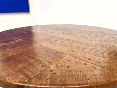 Table ronde en chêne massif – Pièce unique, circa 1900, vue 27