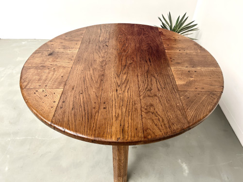 Table ronde en chêne massif – Pièce unique, circa 1900, vue 28